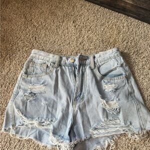 Light Wash Distressed Denim Women’s Shorts